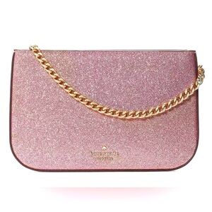 Kate Spade NWT Pink Sparkle Glimmer Clutch Pochette
